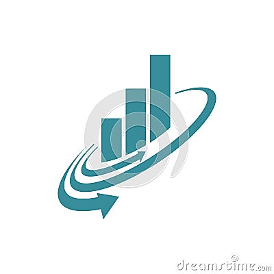 abstract graph and arrow for economics corporate finance marketing business logo vector Vector Illustration