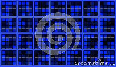 Abstract graphic background in blue design - square elements with random changed colors in grid pattern Stock Photo