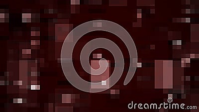 Abstract graphic background of blurred red blocks in many different sizes on black background Stock Photo