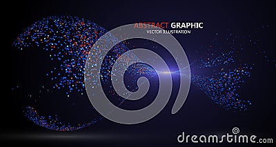 Abstract graphic composed of colorful particles, vector illustration Vector Illustration