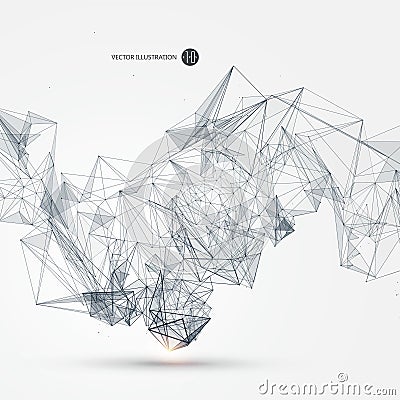 Abstract graphic consisting of points, lines and connection, Internet technology. Vector Illustration