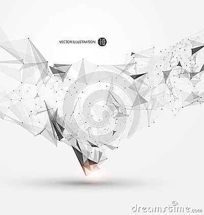 Abstract graphic consisting of points, lines and connection, Internet technology. Stock Photo