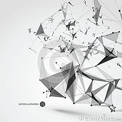 Abstract graphic consisting of points, lines and connection, Internet technology. Stock Photo