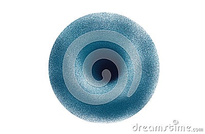 Graphic representation of an abstract figure with a funnel inside an oval shape Stock Photo