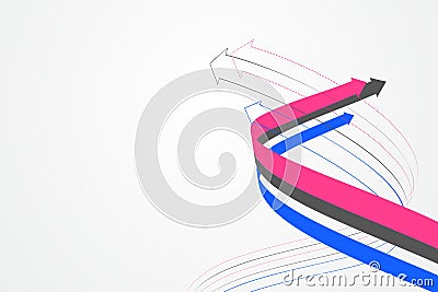 Abstract graphics composed of staggered arrows symbolize the meaning of cooperation and development Vector Illustration