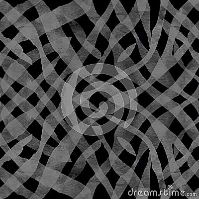Abstract gray black striped plaid textured seamless pattern background Stock Photo