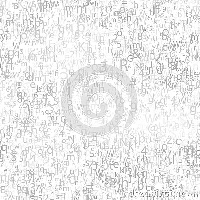 Abstract gray chaotic complicated crypto symbols on white, data encryption binary code concept Stock Photo