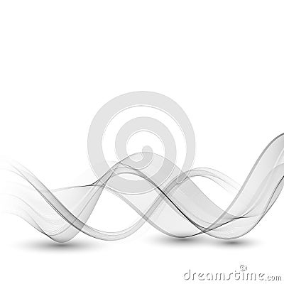 Abstract gray color wave design element. Grey wave. Gray smoke wave. Transparent gray wave element Vector Illustration