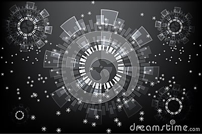 Abstract gray and dark circle technology Vector Illustration