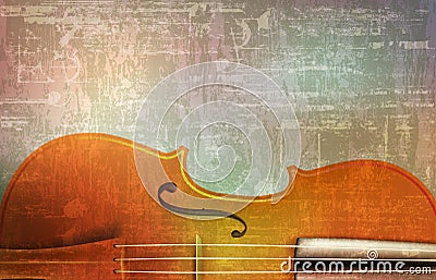 Abstract grunge vintage sound background violin Vector Illustration