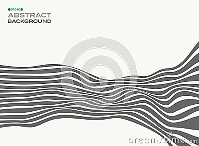 Abstract of gray stylish strip lines wave wave pattern background. Vector Illustration
