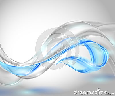 Abstract gray waving background with blue element Vector Illustration