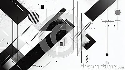 Abstract grayscale geometric background texture sharp lines design element Stock Photo