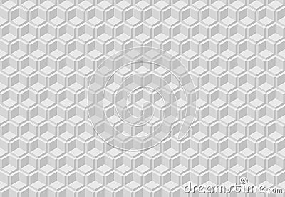 Abstract grayscale geometric seamless pattern. Elegant interlocking cube design creates a sophisticated, modern texture perfect Vector Illustration