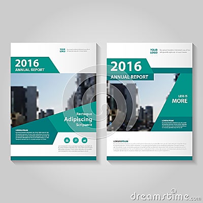 Abstract green annual report Leaflet Brochure Flyer template design, book cover layout design Vector Illustration