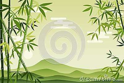 Abstract green bamboo background Vector Illustration