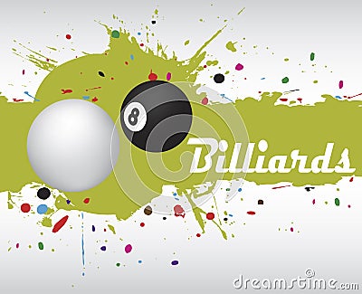 Abstract green billiard splash.Billiard background Vector Illustration