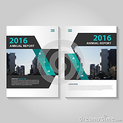 Abstract green black annual report Leaflet Brochure Flyer template design, book cover layout design Vector Illustration