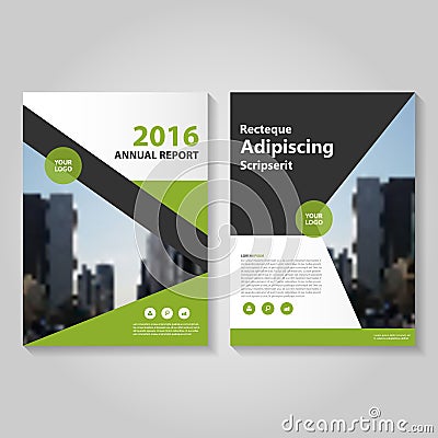 Abstract green black annual report Leaflet Brochure Flyer template design, book cover layout design Vector Illustration