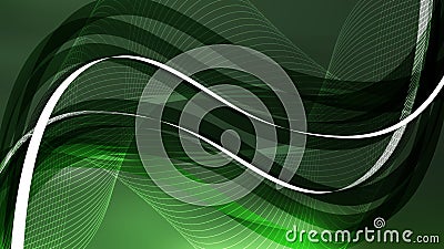 Abstract Green and Black Flowing Curves Background Stock Photo