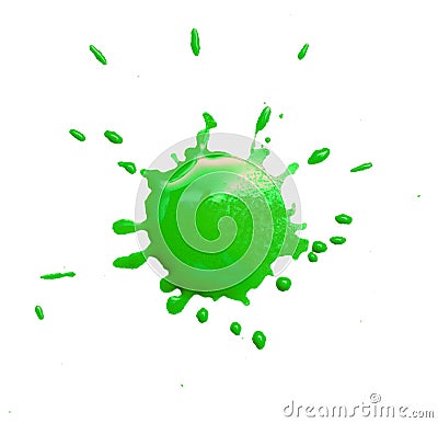 Abstract green blob blot on a white background Stock Photo