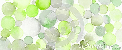 Abstract green bubble watercolor blot painting background. Texture paper Stock Photo