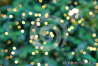 Abstract Green christmas background with bokeh lights. Stock Photo