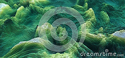 Abstract green cubic landscape technology background. Eco concept background Stock Photo