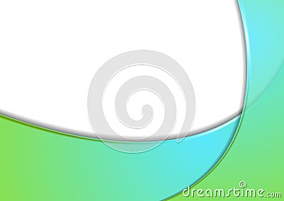Abstract green cyan wavy corporate background Vector Illustration