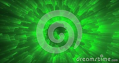 Abstract green energy magical bright glowing spiral swirl tunnel Stock Photo