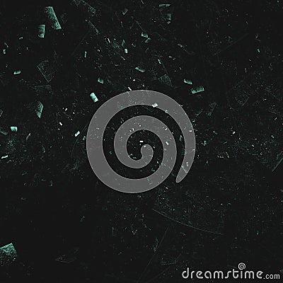 Abstract green falling shards fractal background Stock Photo