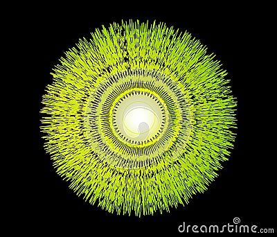 Abstract green flower Cartoon Illustration