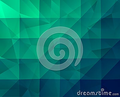 Abstract Green Geometric Pattern Background with Fractal Texture Stock Photo