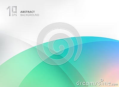 Abstract green gradient overlay circles on white background. Vector Illustration