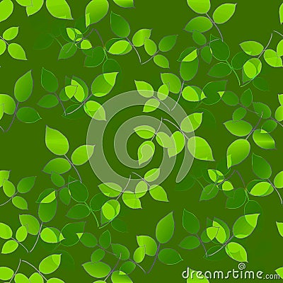 Abstract green leaves overlaying on olive green Stock Photo