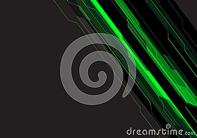 Abstract green line circuit technology on gray blank space design modern futuristic background vector Vector Illustration