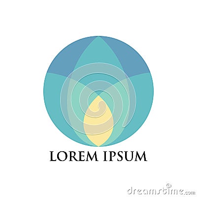 Abstract green lotus flower for spa logo Vector Illustration