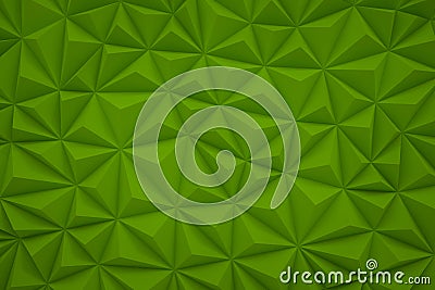 Abstract green low poly background with copy space 3d render Stock Photo