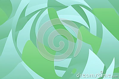 abstract green minimal shapes Cartoon Illustration