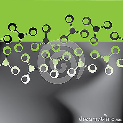 Abstract green molecules background Vector Illustration