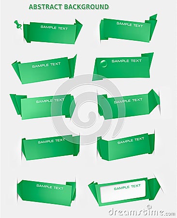 Abstract green origami speech bubble backgr Vector Illustration