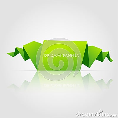 Abstract green origami speech bubble Vector Illustration