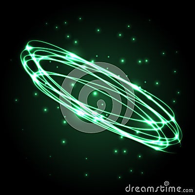 Abstract green plasma background with ovals Vector Illustration
