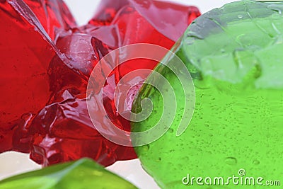 Abstract green and red jello Stock Photo