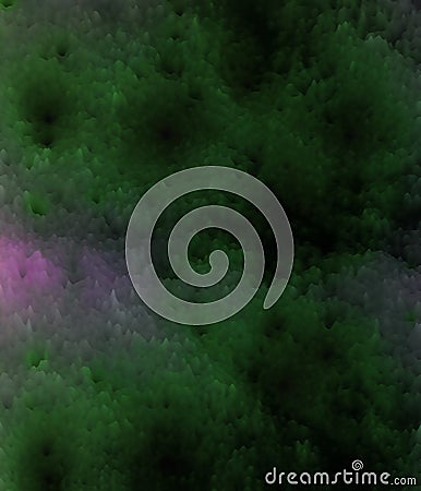 Abstract green rose crystal spikes background with black holes Cartoon Illustration