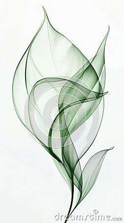 Abstract green smoke art on white background Stock Photo