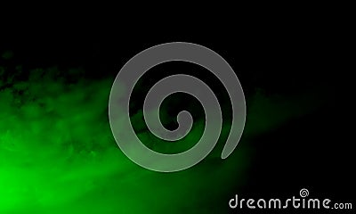 Abstract Green smoke hookah on a black backgroundAbstract red smoke mist fog on a black background. Stream, isolated.. Stock Photo