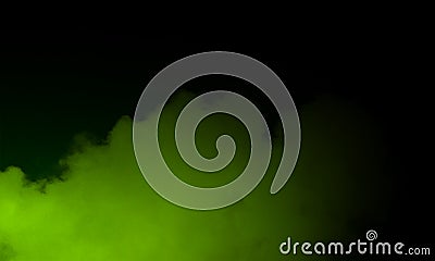 Abstract Green smoke mist fog on a black background. Texture, isolated.smoke abstract background. Stock Photo