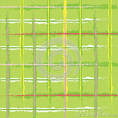 Abstract green spring meadow colors checkered pattern, seamless background. Vector. Vector Illustration