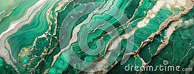 abstract green teal turquoise malachite and marble surface luxury texture panoramic background Cartoon Illustration